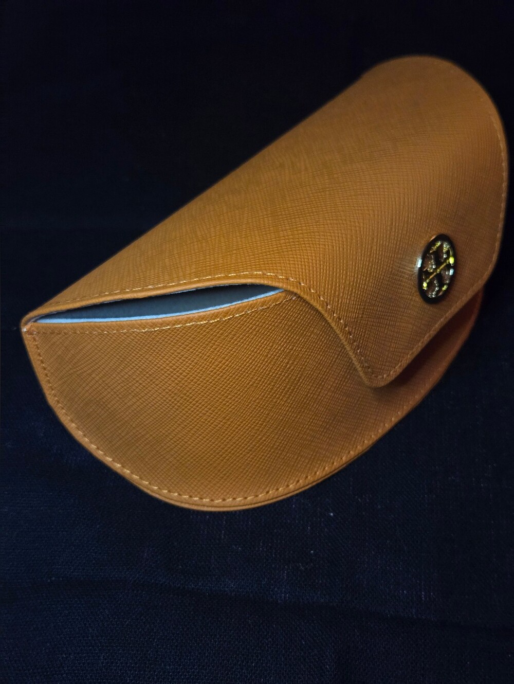 Authentic Tory Burch Orange Saffiano Leather Sunglasses Case - Like New